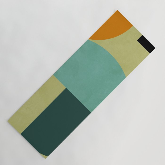 mid mod geometry green teal nature 2 Yoga Mat Gallery Image 1