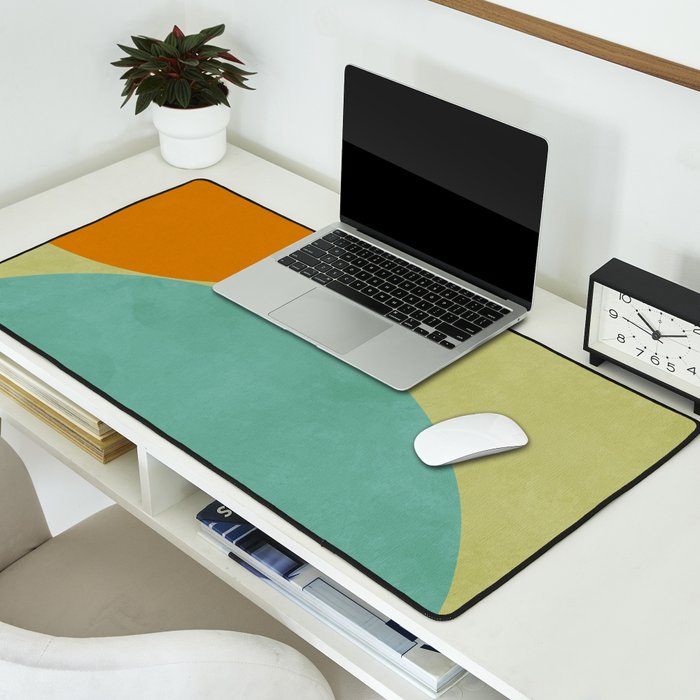 mid mod geometry green teal nature 2 Desk Mat Gallery Image 2