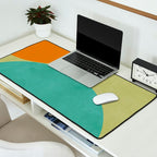 mid mod geometry green teal nature 2 Desk Mat Gallery Image 2
