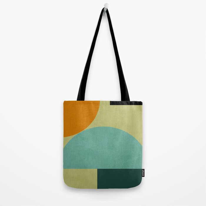 mid mod geometry green teal nature 2 Tote Bag Gallery Image 2