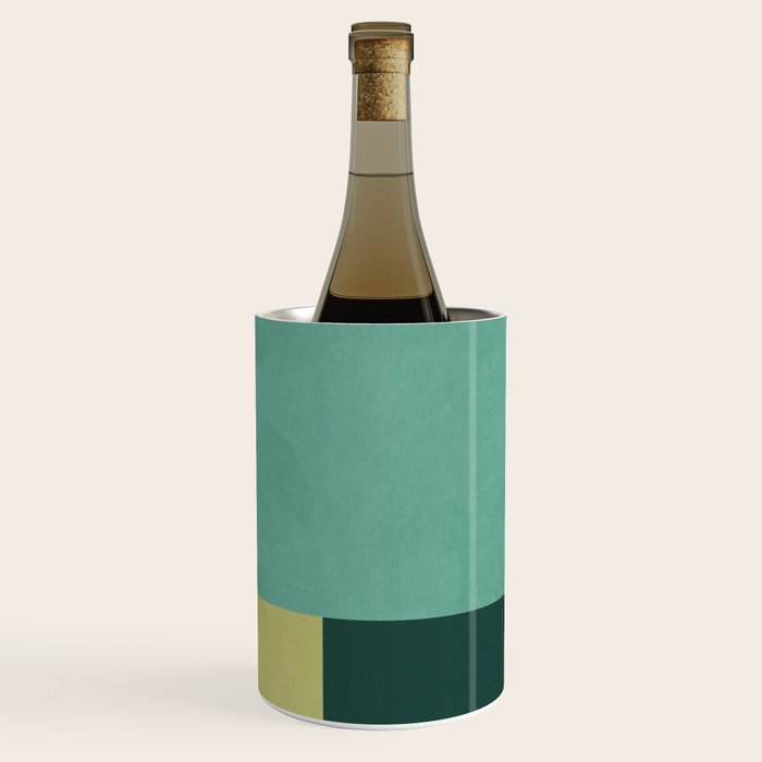mid mod geometry green teal nature 2 Wine Chiller Gallery Image 1