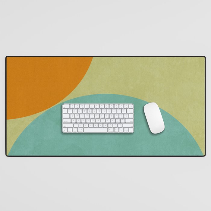 mid mod geometry green teal nature 2 Desk Mat Gallery Image 1