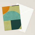 mid mod geometry green teal nature 2 Stationery Card Gallery Image 2