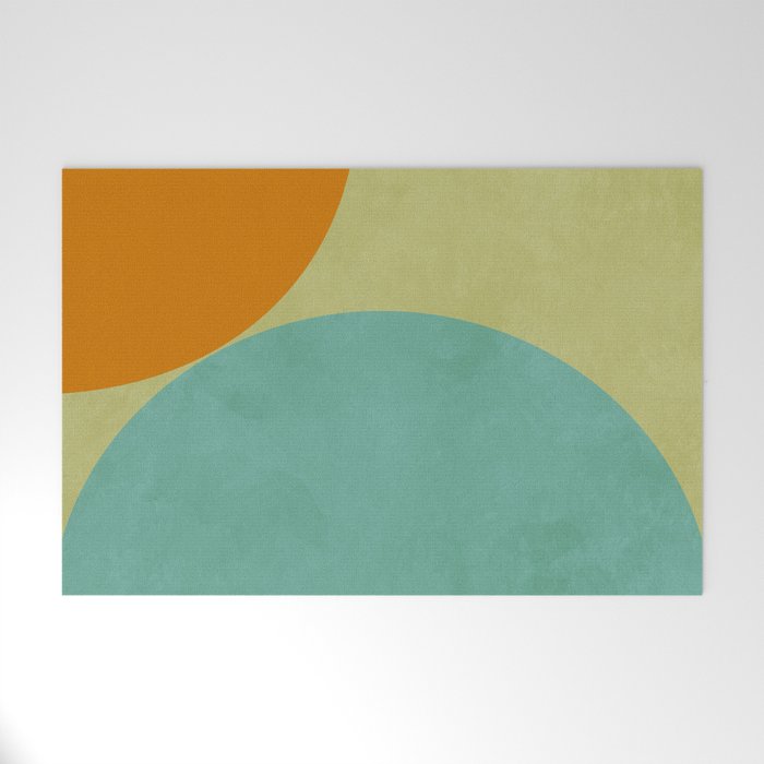 mid mod geometry green teal nature 2 Welcome Mat Gallery Image 1