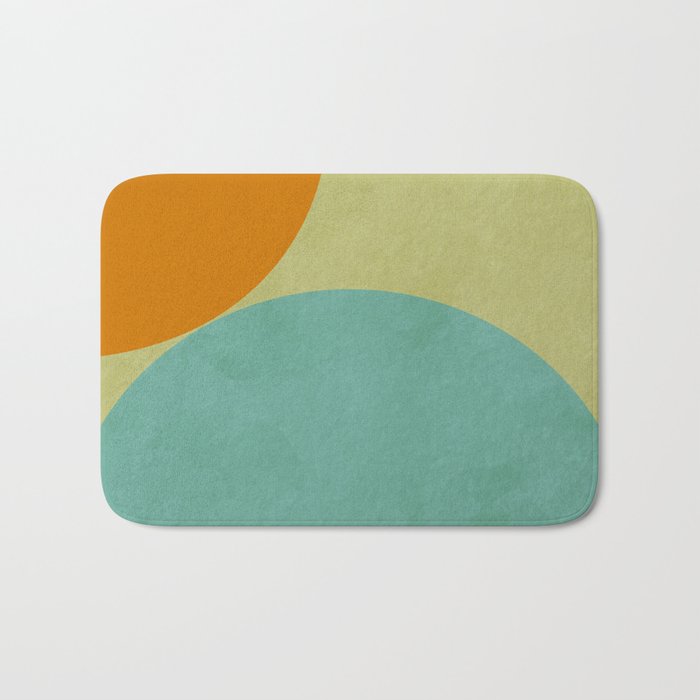 mid mod geometry green teal nature 2 Bath Mat Gallery Image 1