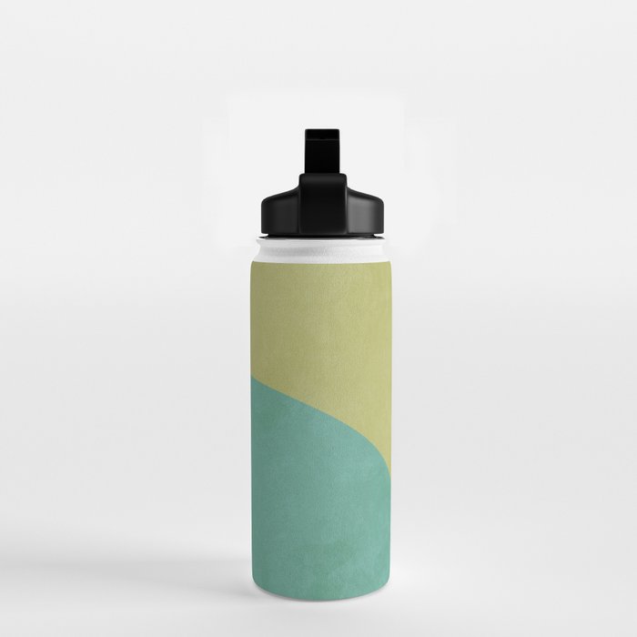 mid mod geometry green teal nature 2 Water Bottle Gallery Image 2