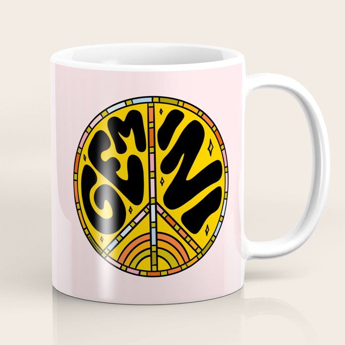 Gemini Peace Sign Coffee Mug Gallery Image 1