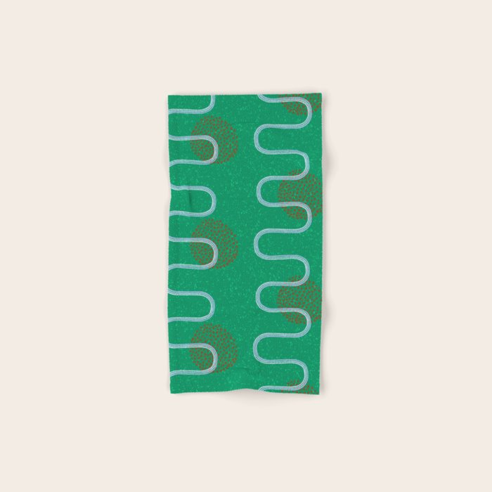 Abstract Fields in Forest Green & Brown Bath Towel Gallery Image 1