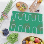 Abstract Fields in Forest Green & Brown Cutting Board Gallery Image 2