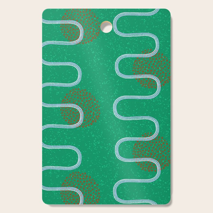 Abstract Fields in Forest Green & Brown Cutting Board Gallery Image 1