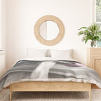 Satirical Einstein in Fuzzy Pink Slippers Classic E = mc² Black and White Satirical Photography  Duvet Cover Gallery Image 3