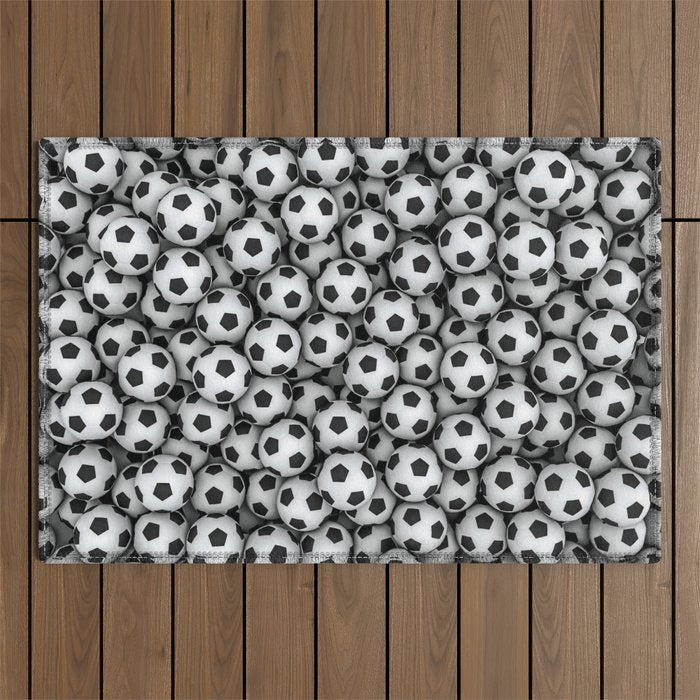 Soccer balls Outdoor Rug Gallery Image 1