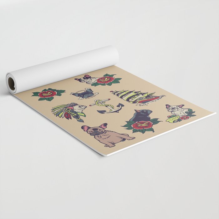 French  Bulldog Tattoo Yoga Mat Gallery Image 2