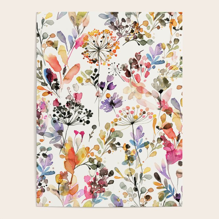 Watercolor Wild grasses watercolor Poster Gallery Image 1