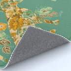 Porcelain Floral Dog - Mint & Ochre Rug Gallery Image 4