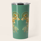Porcelain Floral Dog - Mint & Ochre Travel Mug Gallery Image 1