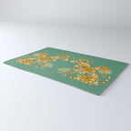 Porcelain Floral Dog - Mint & Ochre Rug Gallery Image 3
