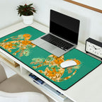 Porcelain Floral Dog - Mint & Ochre Desk Mat Gallery Image 2