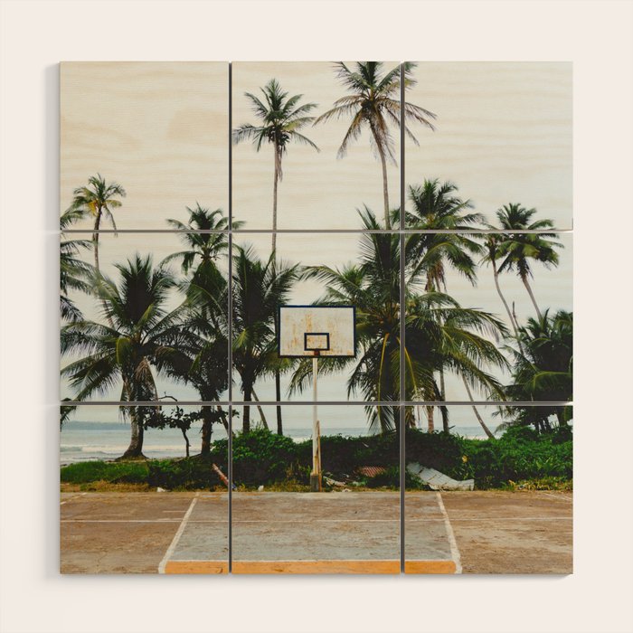 Basketball on Isla Bastimento, Bocas del Toro, Panama Wood Wall Art Gallery Image 1