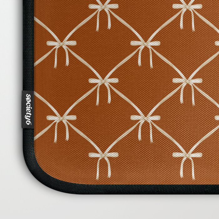 Bows & Ribbons Pattern XIV Rust Laptop Sleeve Gallery Image 3