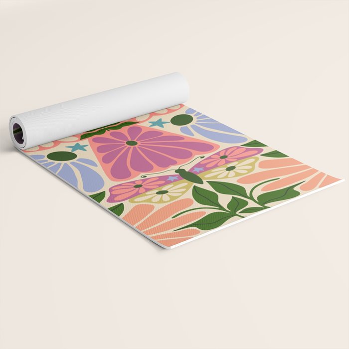 New Beginning - Floral Bird and Butterfly Yoga Mat Gallery Image 2
