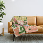 New Beginning - Floral Bird and Butterfly Throw Blanket Gallery Image 1