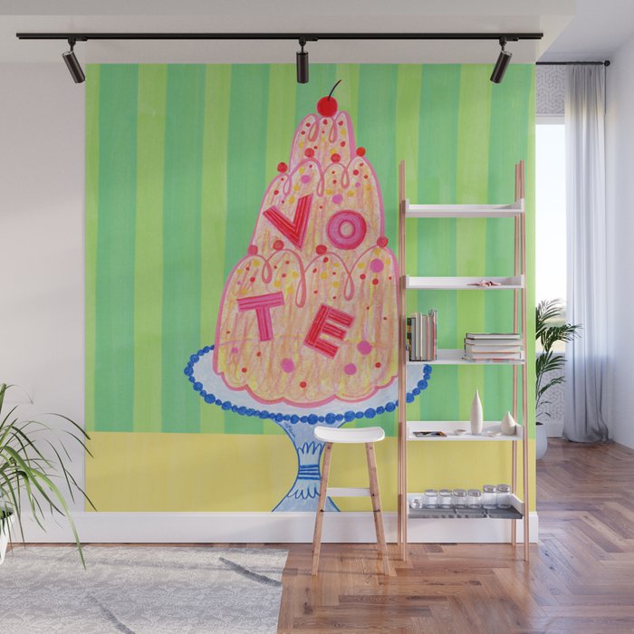 Mold the Future & Vote in Lime Green Wall Mural Gallery Image 1