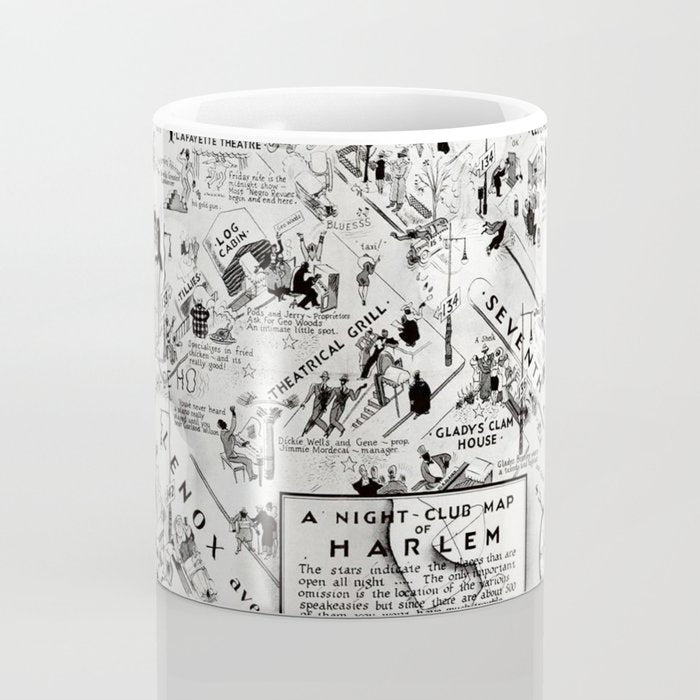 1932 Night-Club Map of Harlem, NY Centerfold from Manhattan Weekly by Elmer Simms Campbell Coffee Mug Gallery Image 4