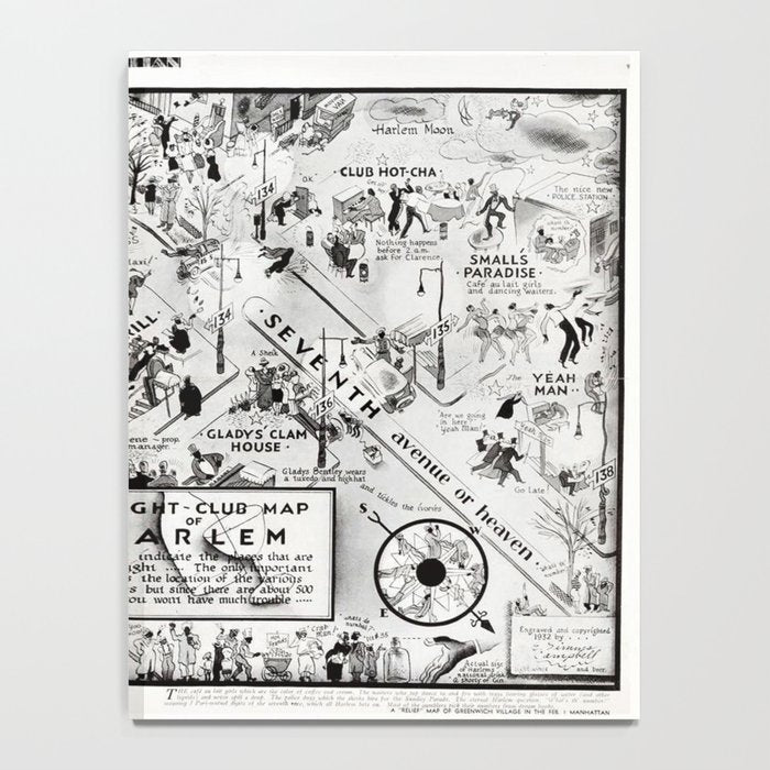 1932 Night-Club Map of Harlem, NY Centerfold from Manhattan Weekly by Elmer Simms Campbell Notebook Gallery Image 4