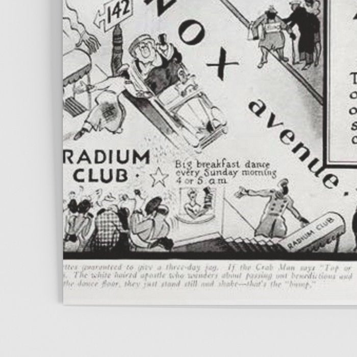 1932 Night-Club Map of Harlem, NY Centerfold from Manhattan Weekly by Elmer Simms Campbell Poster Gallery Image 3