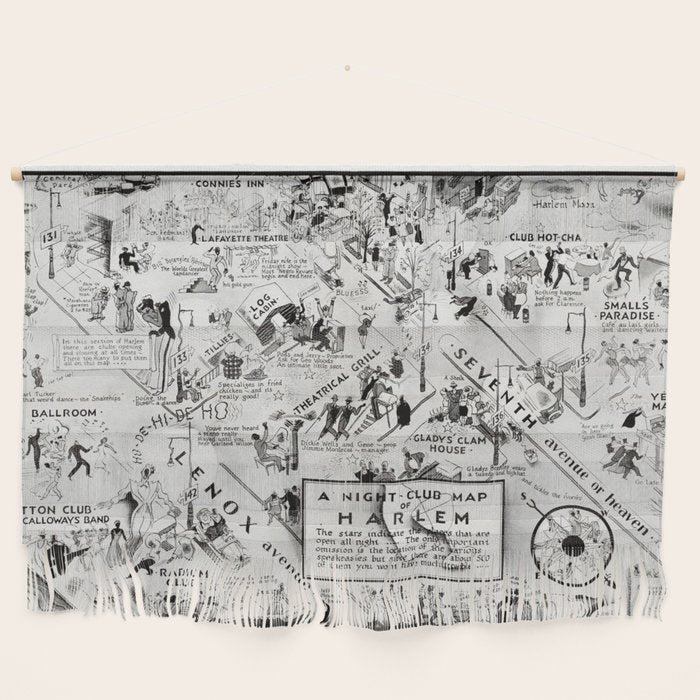 1932 Night-Club Map of Harlem, NY Centerfold from Manhattan Weekly by Elmer Simms Campbell Wall Hanging Gallery Image 1