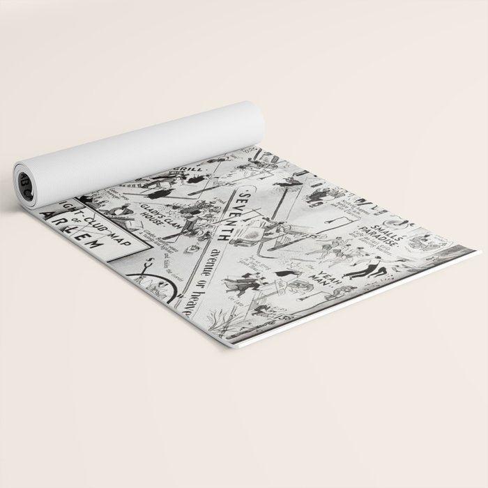 1932 Night-Club Map of Harlem, NY Centerfold from Manhattan Weekly by Elmer Simms Campbell Yoga Mat Gallery Image 2
