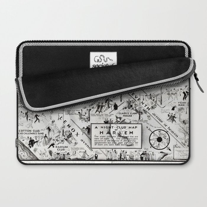 1932 Night-Club Map of Harlem, NY Centerfold from Manhattan Weekly by Elmer Simms Campbell Laptop Sleeve Gallery Image 2