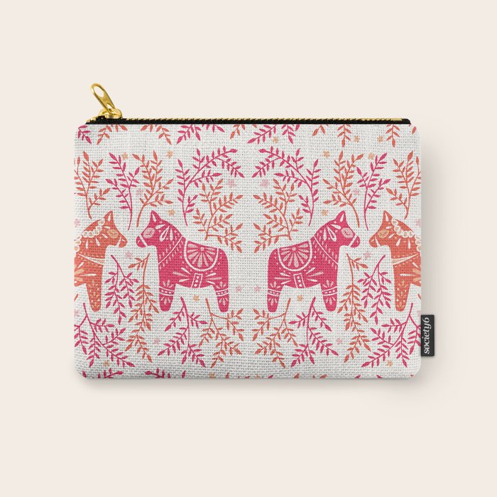 Swedish Dala Horses - Melon Palette Carry All Pouch Gallery Image 1