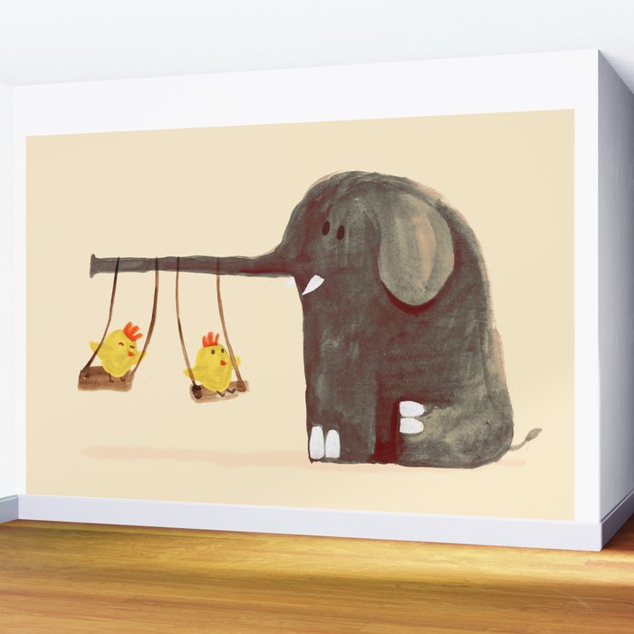 Elephant Swing Wall Mural Gallery Image 2