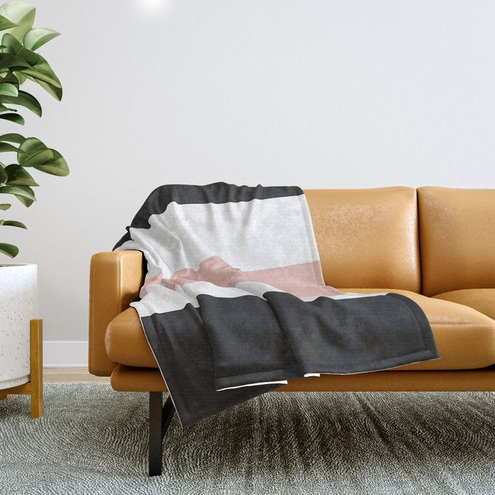 Accent (Black & Pink) Throw Blanket Gallery Image 1