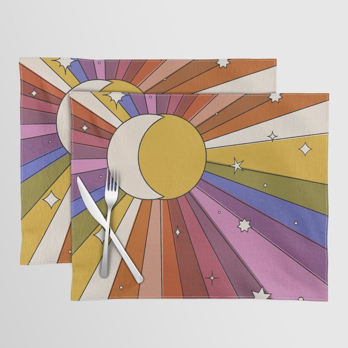 The Sun and the Moon - retro abstract Placemat Gallery Image 1
