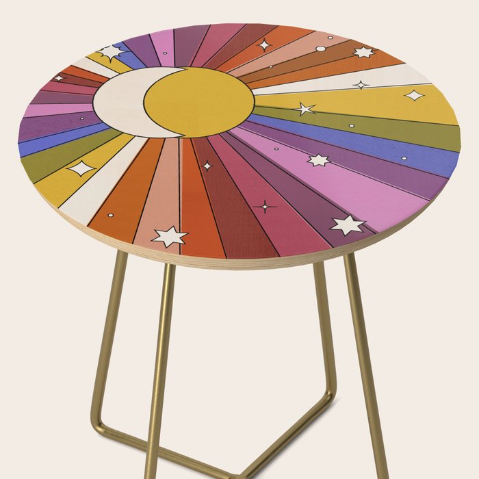 The Sun and the Moon - retro abstract Side Table Gallery Image 2