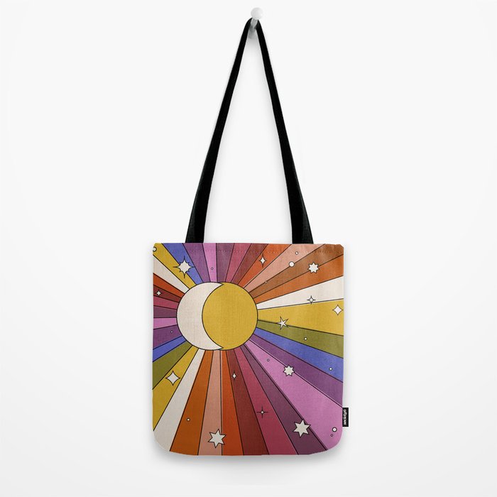 The Sun and the Moon - retro abstract Tote Bag Gallery Image 2