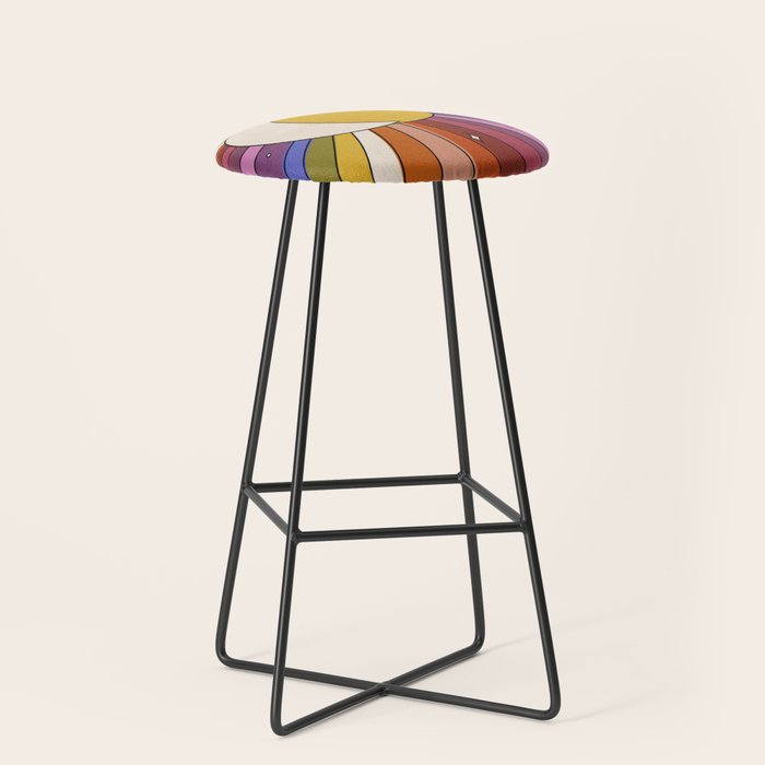 The Sun and the Moon - retro abstract Stool Gallery Image 1