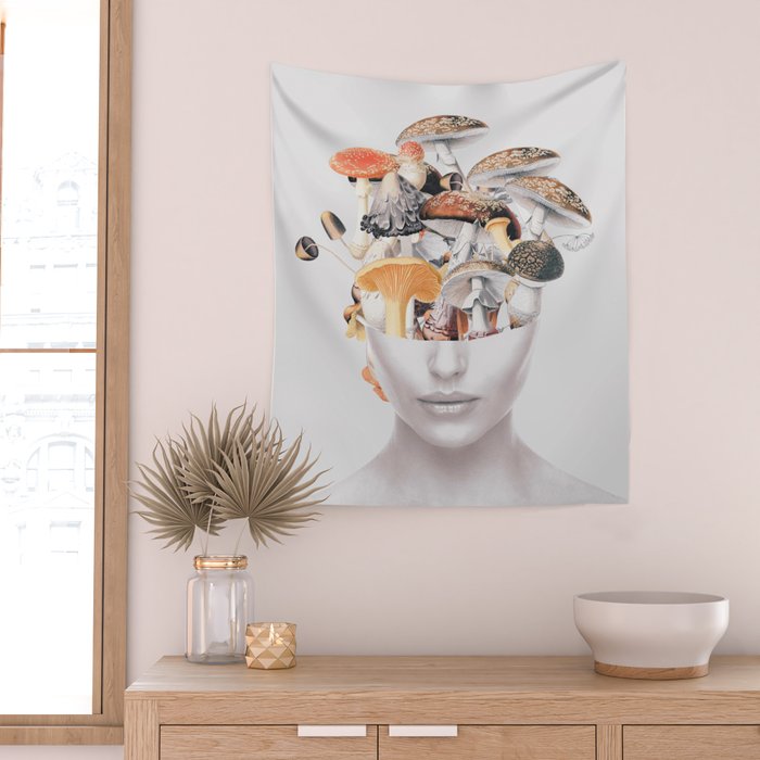 Mushroom Lady 3 Wall Tapestry Gallery Image 2