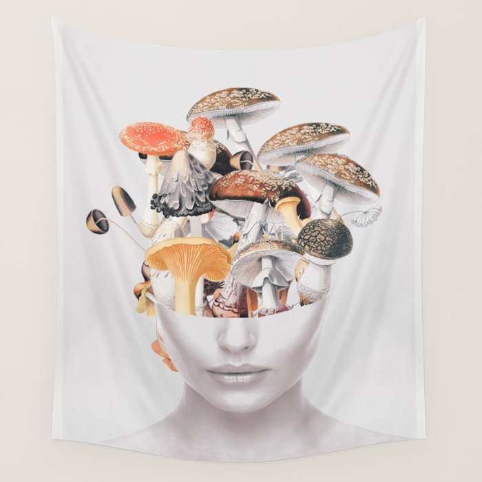 Mushroom Lady 3 Wall Tapestry Gallery Image 1