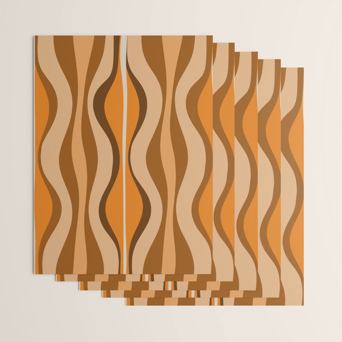 Hourglass Abstract Mid-century Modern Pattern in 70s Brown Orange Beige Wrapping Paper Gallery Image 3