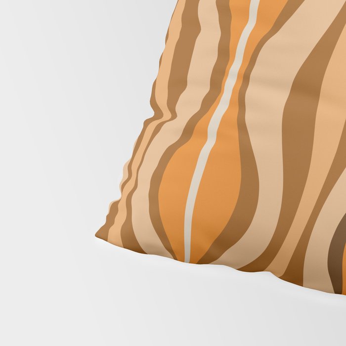 Hourglass Abstract Mid-century Modern Pattern in 70s Brown Orange Beige Pillow Sham Gallery Image 4