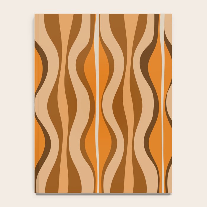 Hourglass Abstract Mid-century Modern Pattern in 70s Brown Orange Beige Notebook Gallery Image 4