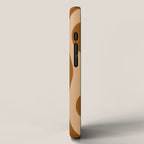 Hourglass Abstract Mid-century Modern Pattern in 70s Brown Orange Beige iPhone Case Gallery Image 2