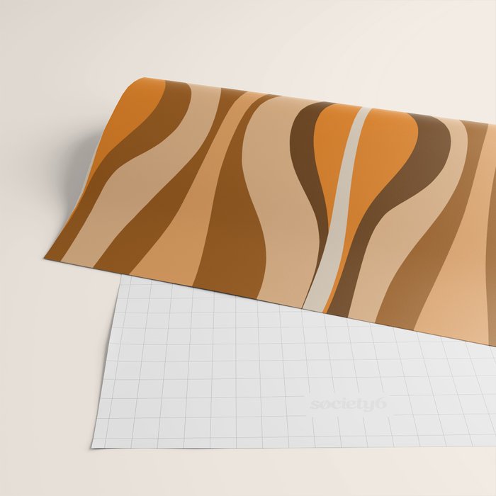 Hourglass Abstract Mid-century Modern Pattern in 70s Brown Orange Beige Wrapping Paper Gallery Image 2