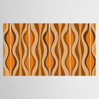 Hourglass Abstract Mid-century Modern Pattern in 70s Brown Orange Beige Tablecloth Gallery Image 2