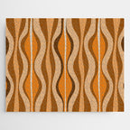 Hourglass Abstract Mid-century Modern Pattern in 70s Brown Orange Beige Jigsaw Puzzle Gallery Image 1