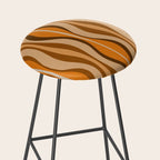 Hourglass Abstract Mid-century Modern Pattern in 70s Brown Orange Beige Stool Gallery Image 2